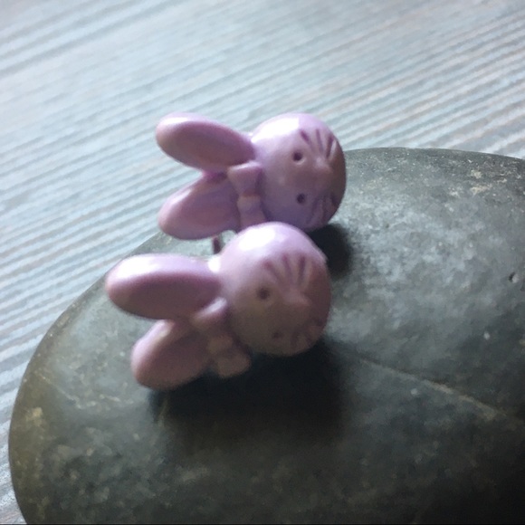 ๐Sale ๐2 for $10 NWOT post earrings purple bunnies kawaii summer fun - Picture 5 of 5